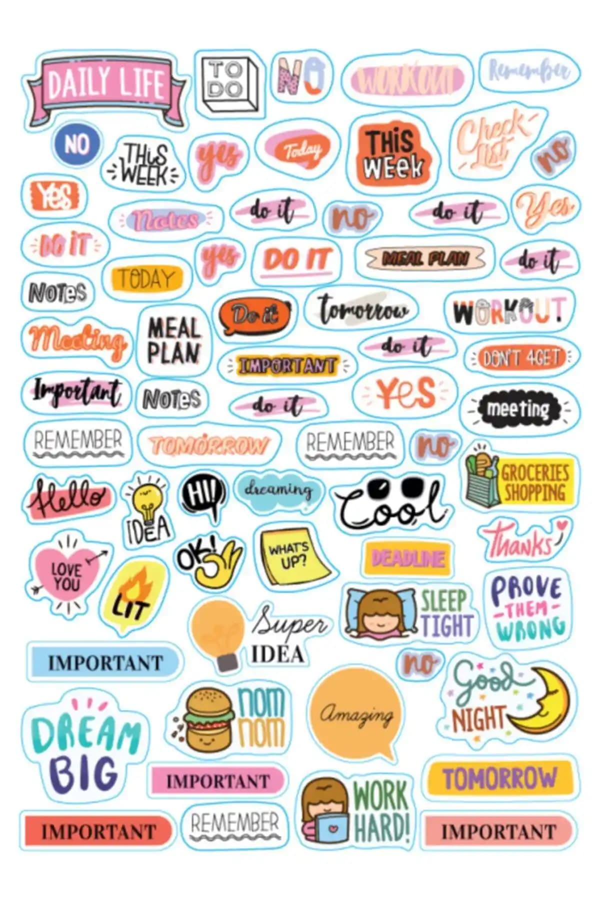 ColorTouch Sticker Seti: Renkli ve Kaliteli Ajanda ve Defter Süsleme Seti