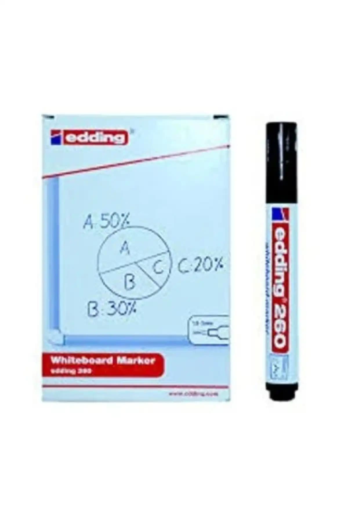 Edding Beyaz Tahta Kalemi E-260 Siyah: Güvenilir ve Çok Yönlü Sunum Kalemi
