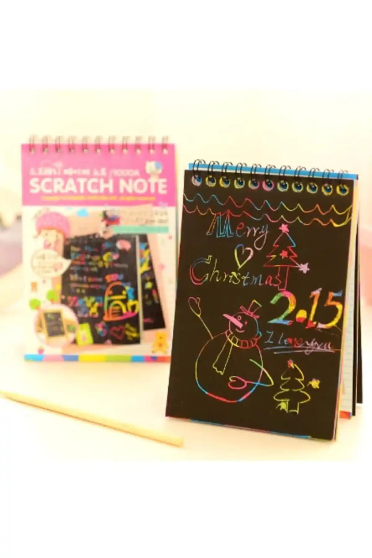 Ekirtasiye Scratch Note Sihirli Defter ve Tahta Kalem ile Yaratıcı Yazma Deneyimi
