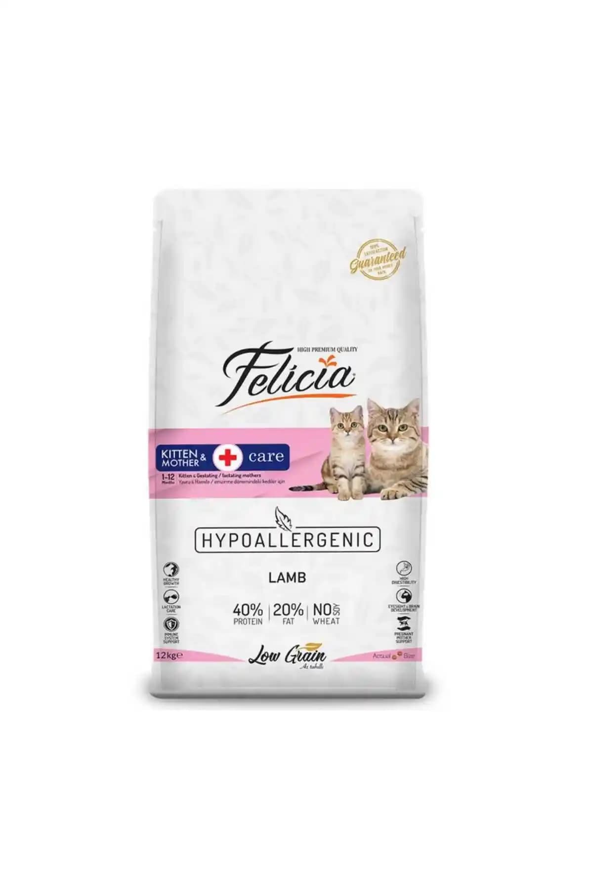 Felicia Kitten & Mother Az Tahıllı Kuzu Etli Kedi Maması: Sağlıklı ve Dengeli Beslenme İçin Uygun Seçenek