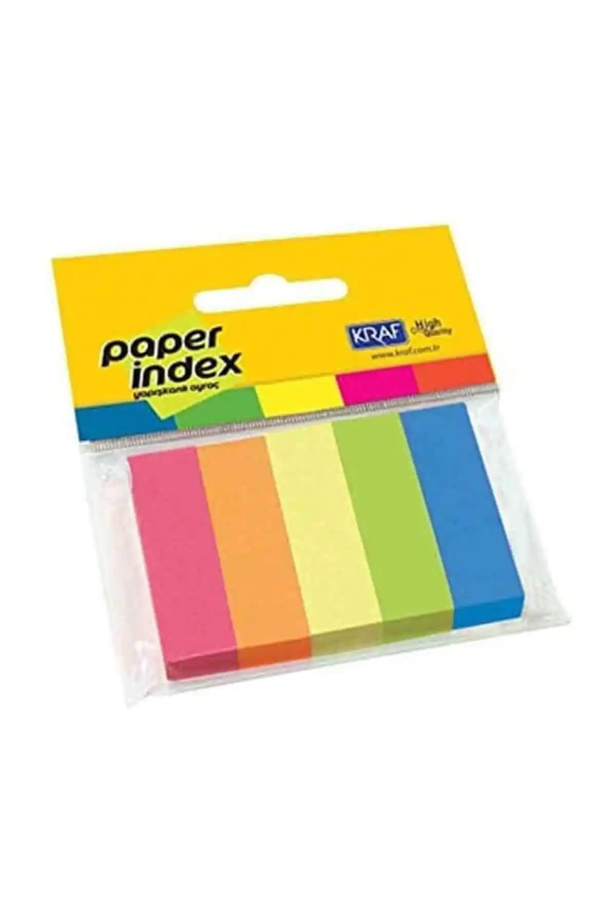 KRAF Post It Ayraç 5 Renkli 15x50 mm Pratik ve Estetik Not Tutucu