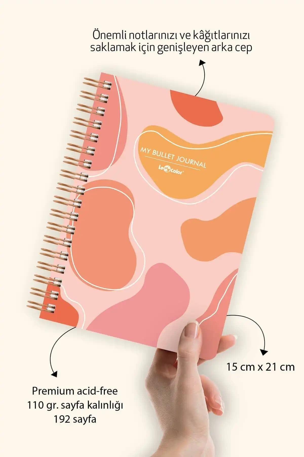Le Color Pastel Lava A5 Noktalı Bullet Journal Not Defteri Şık ve Kullanışlı Tasarım