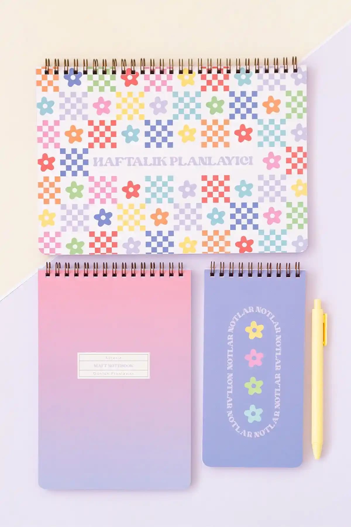 Matt Notebook 3’lü Spiralli Masaüstü Planlayıcı Seti ile Düzenli ve Şık Çalışma Alanı Yaratın