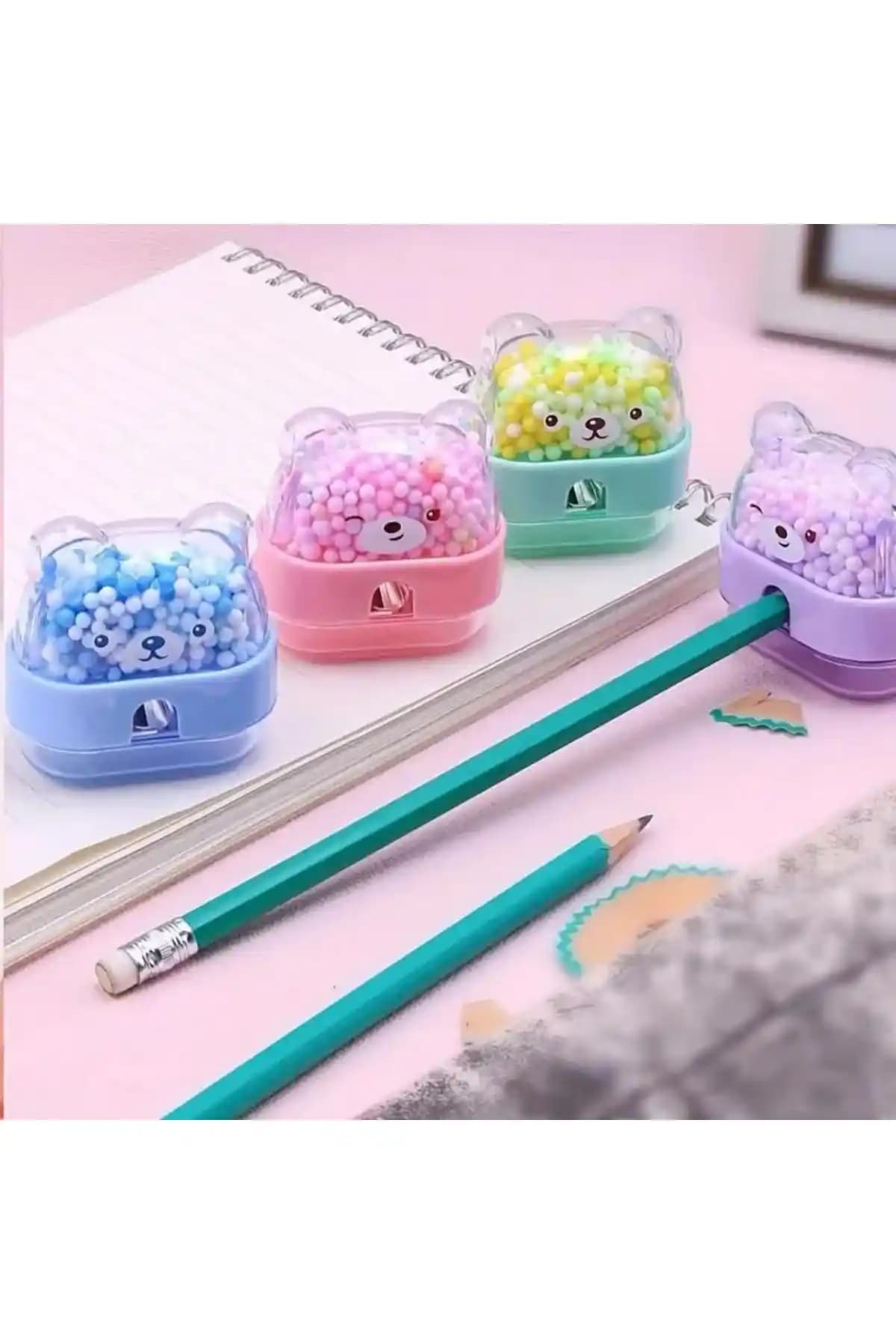 NaSaDAN Ayıcık Boncuklu Kalemtıraş: Renkli ve Sevimli Ofis ve Okul Gereçleri
