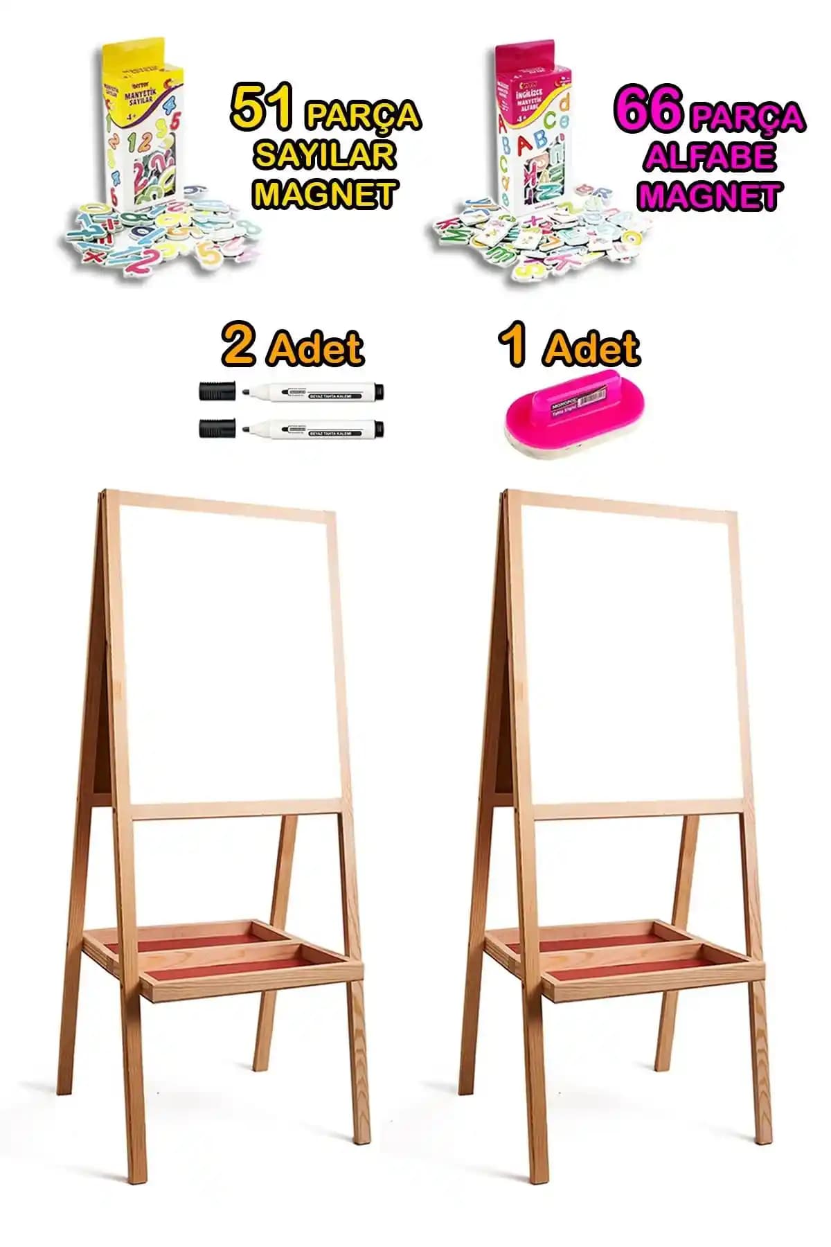 PinkToys Beyaz Manyetik Yazı Tahtası Çocuklar ve Eğitimciler İçin Çok Yönlü Öğrenme Aracı