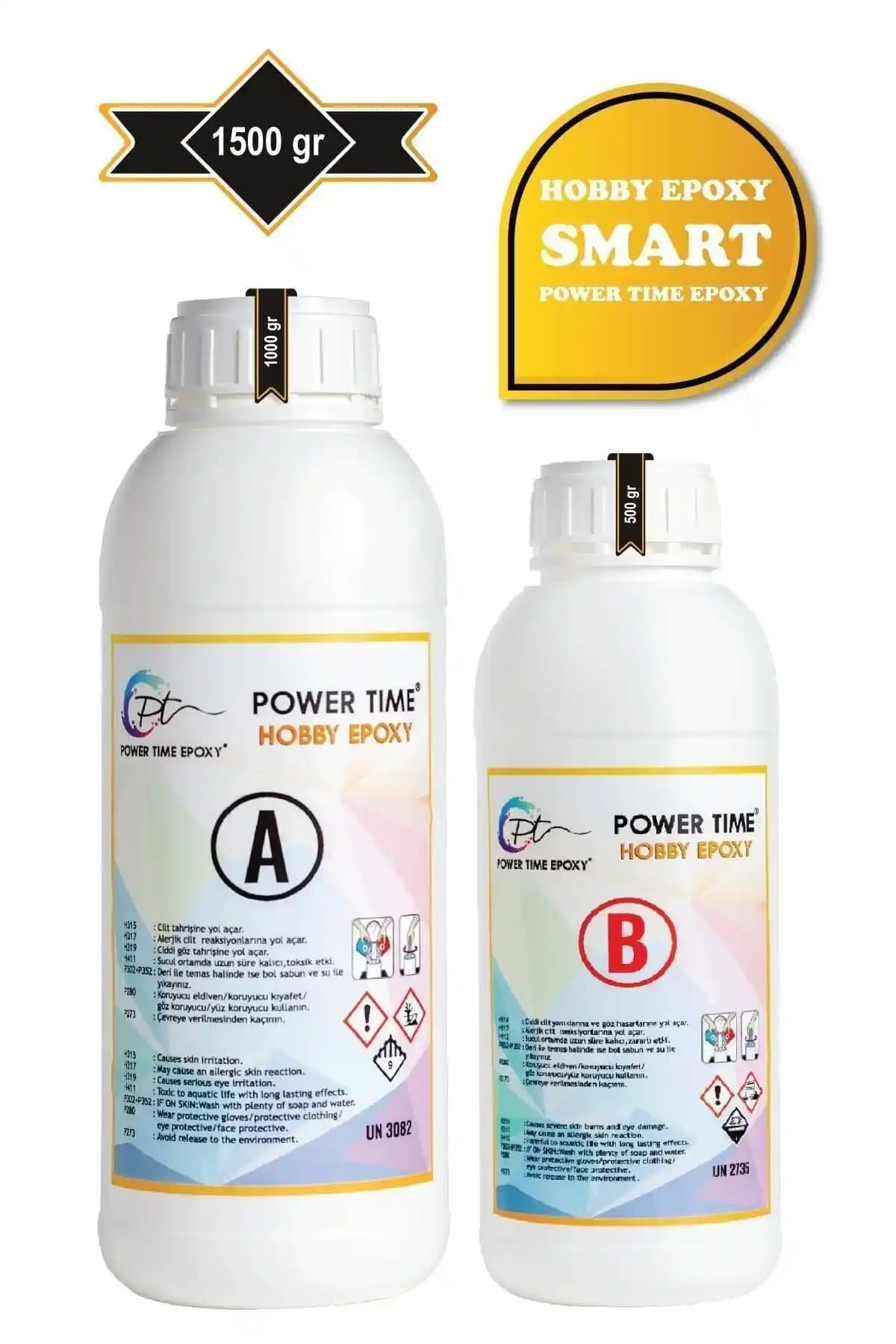 Power Time Epoxy 1500 Gram Yüksek Şeffaflık ve Parlaklıkta Hobi Epoksi Ürünü