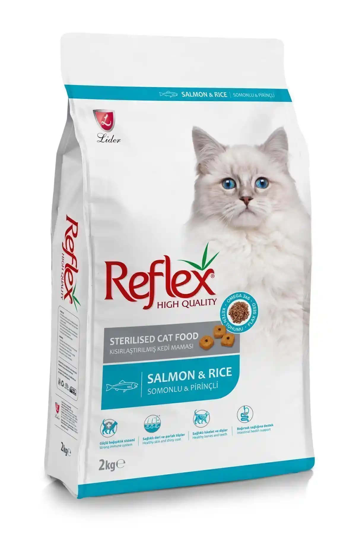Reflex Kısırlaştırılmış Yetişkin Kedi Maması Somon ve Pirinç İçeriğiyle Sağlıklı Beslenme