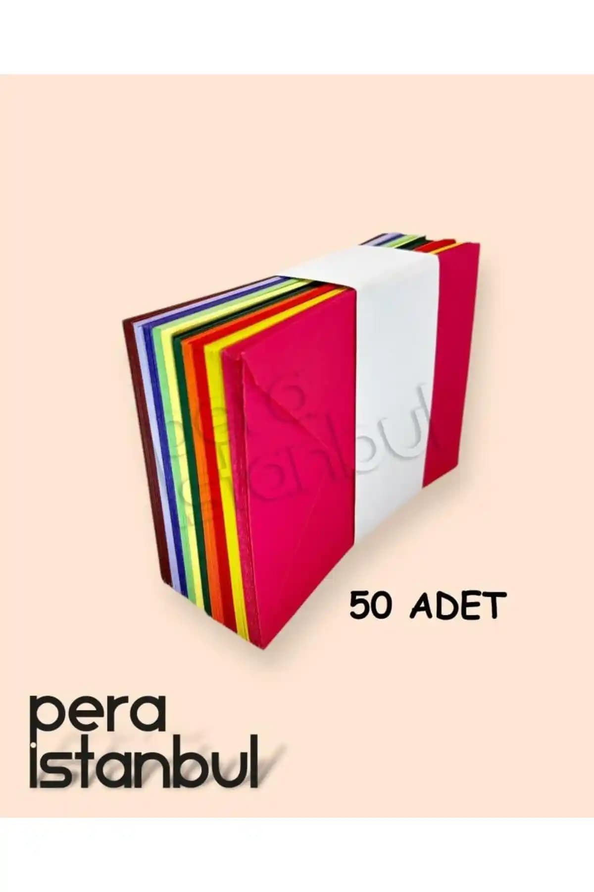 Renkli Zarflar Paketi 50 Adet Standart Boyutlu ve Canlı Renk Seçenekleriyle