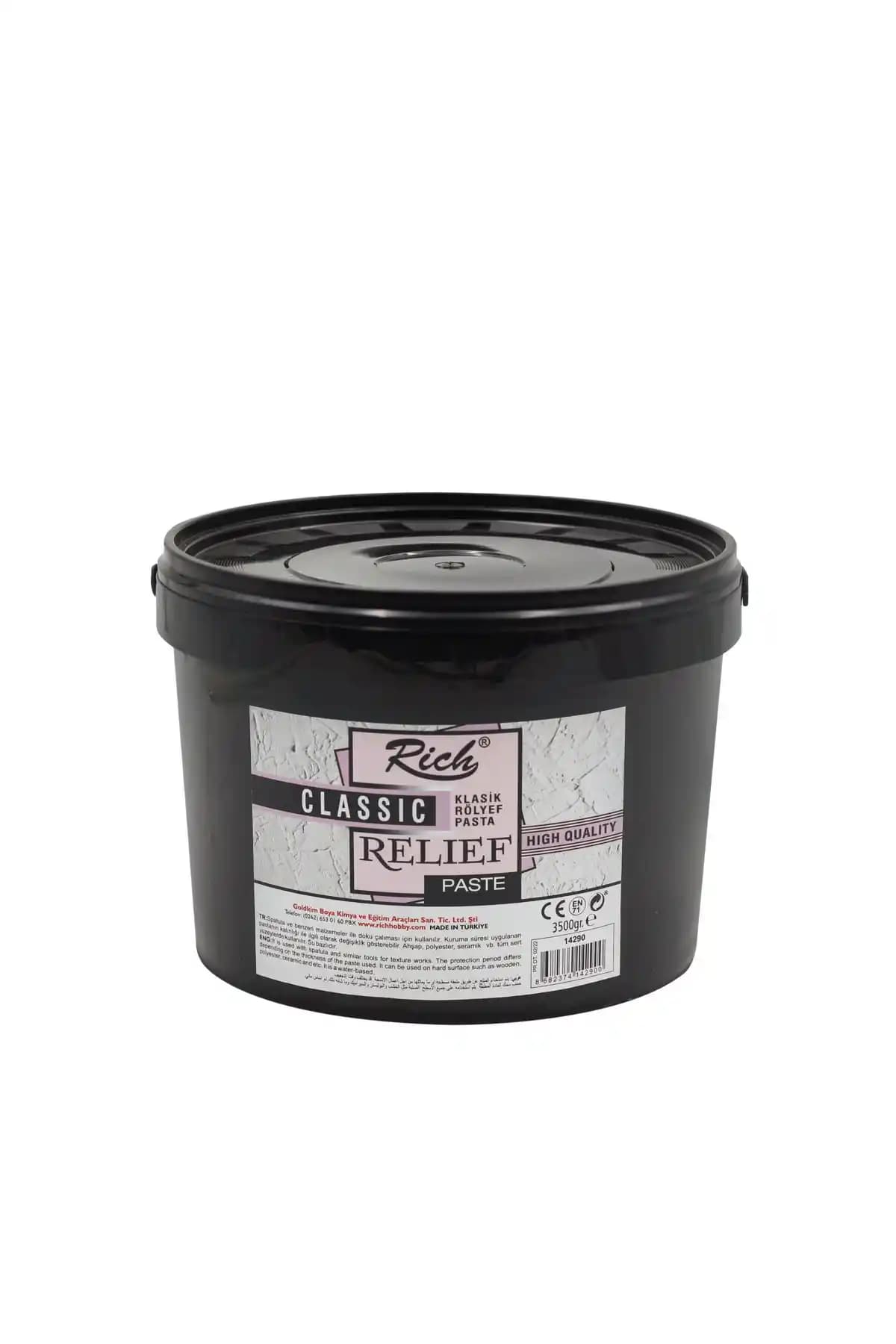Rich Rölyef Pasta 3500g Beyaz Su Bazlı Yüksek Kalite Dekorasyon Malzemesi