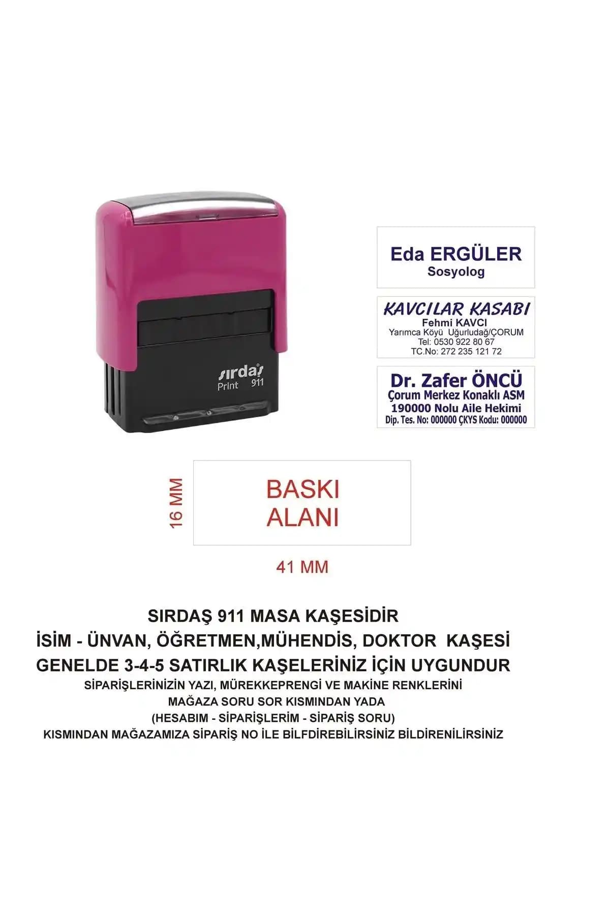 Sırdaş 911 İsim Ünvan Kaşesi İncelemesi ve Kullanım Alanları