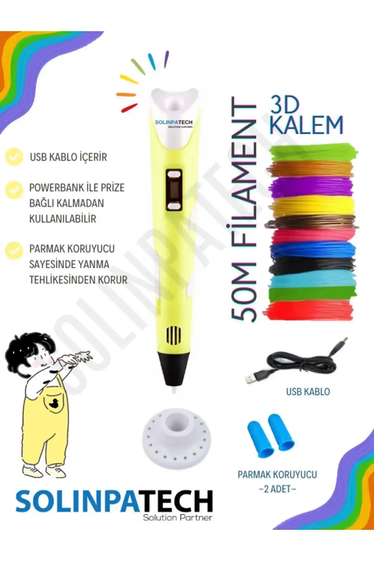 SolinpaTech 3D Pen: Güvenli ve Kullanımı Kolay Yaratıcı 3D Yazıcı Kalemi