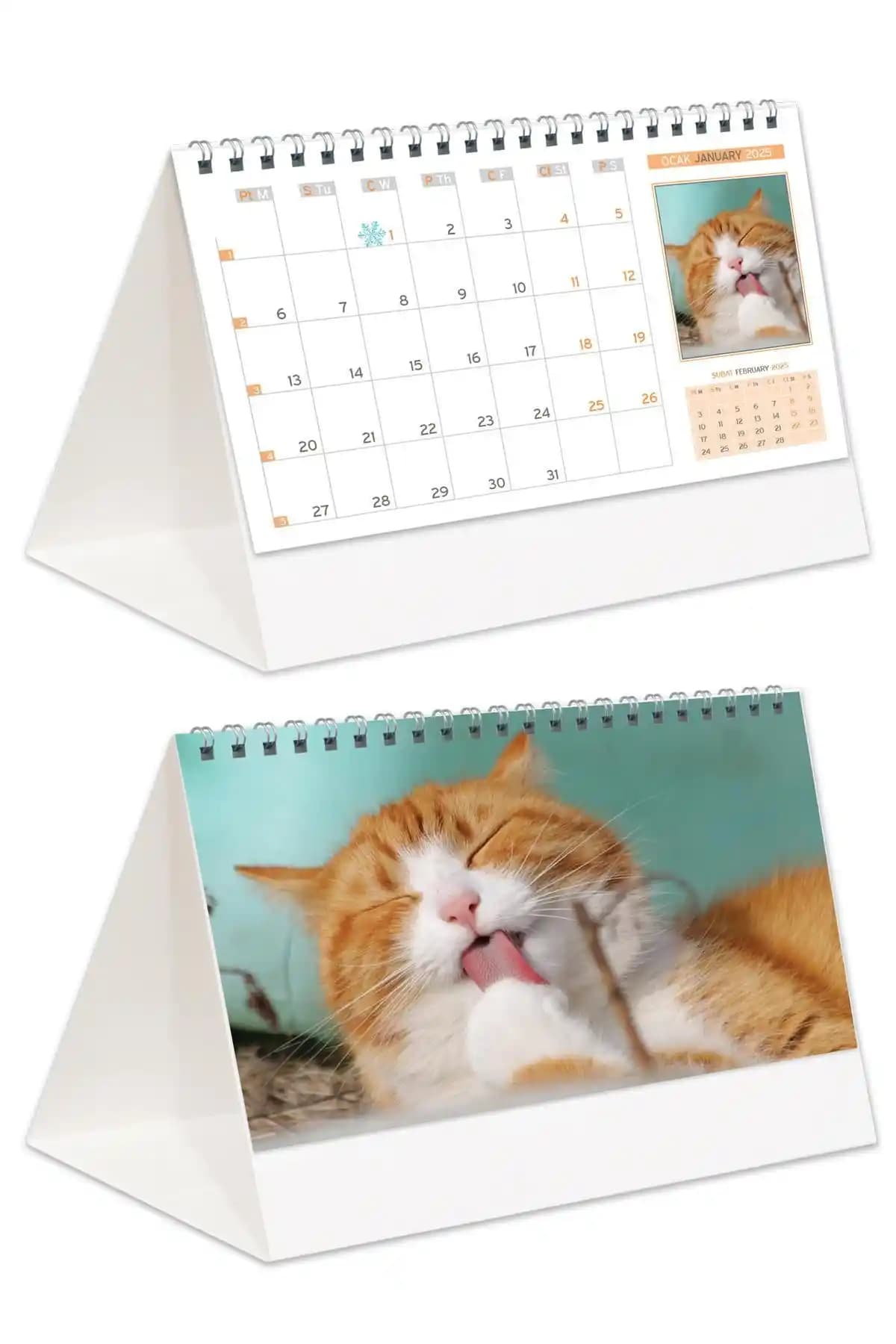 StickerArt 2025 Evcil Dostlarımız Piramit Masa Takvimi Yüksek Kaliteli ve Renkli Tasarım
