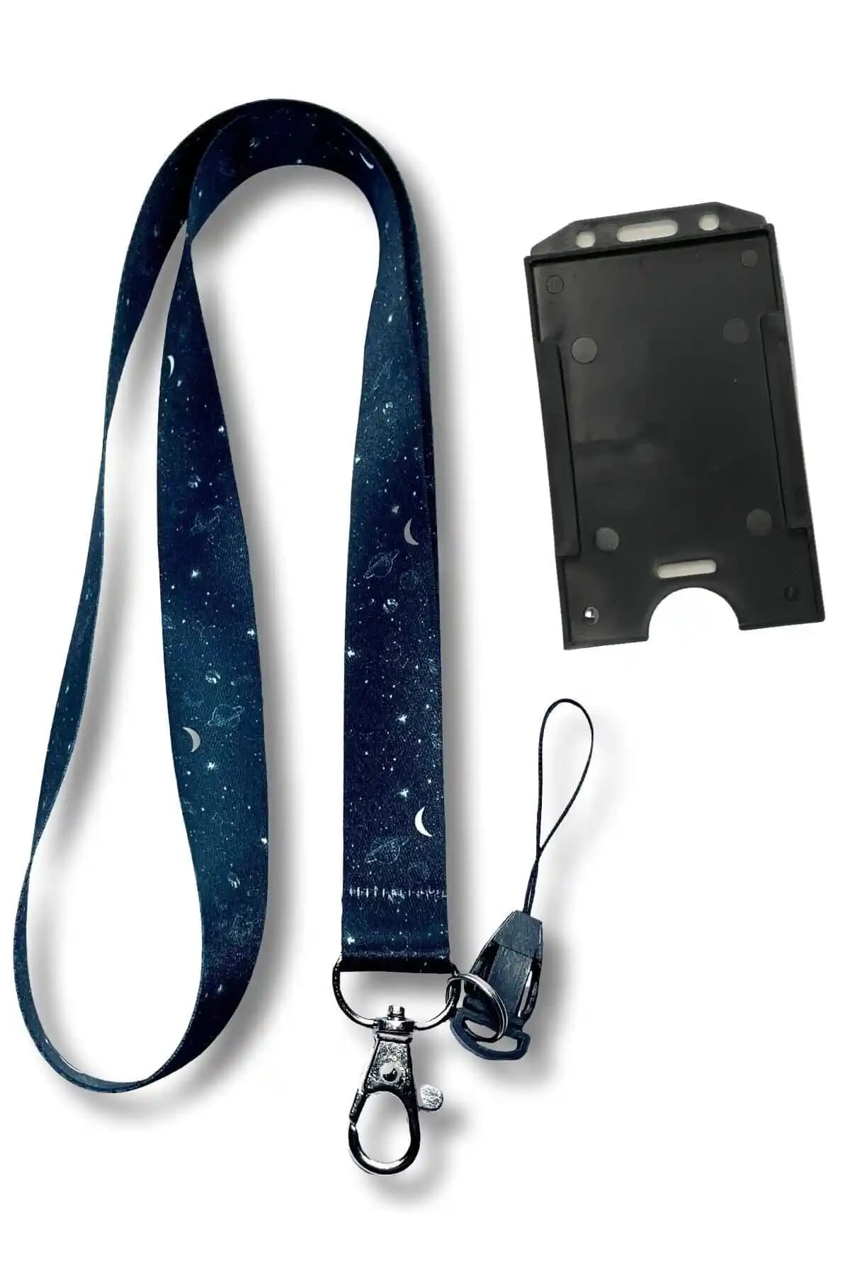 StormiStoretr Galaksi Dikey Takım Yıldızı Boyun İpi ve Siyah Kartlık