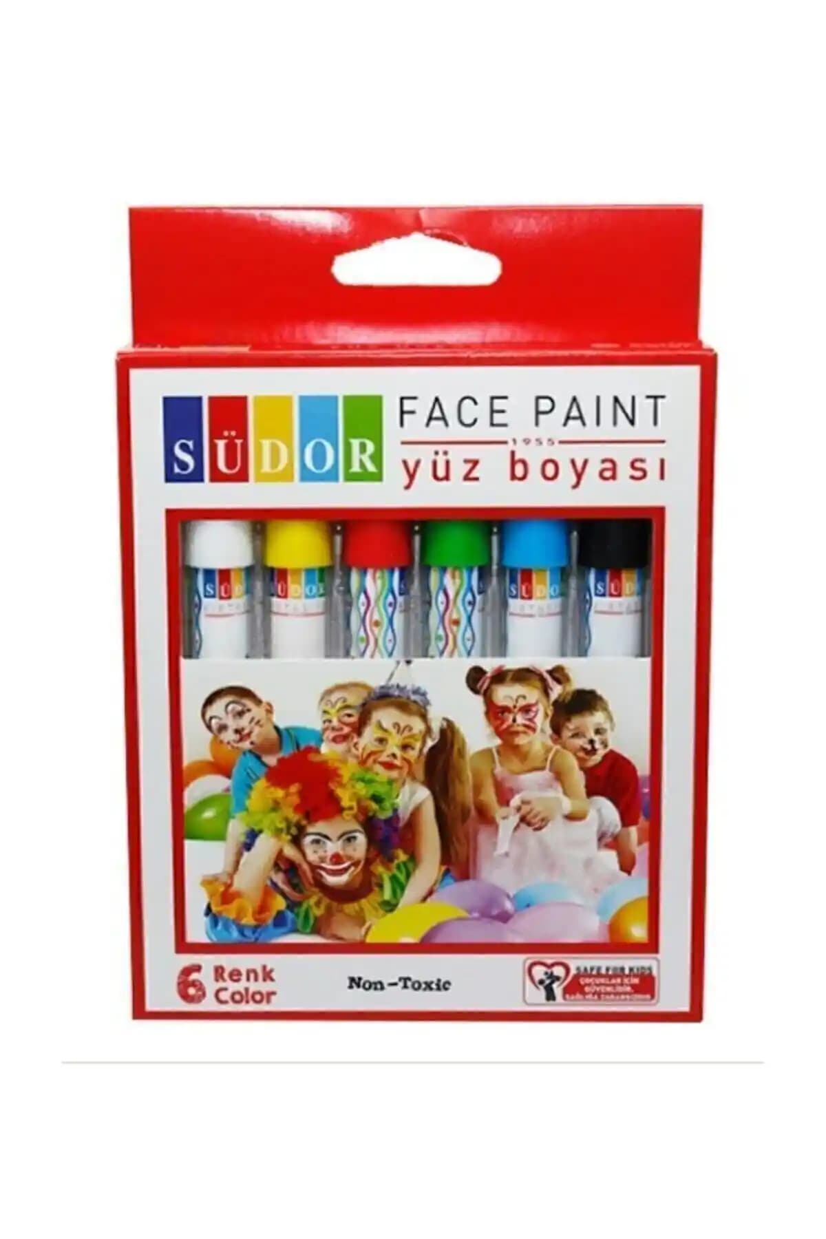 Yüz Boyama Kalemi 6'lı Seti Renkli ve Güvenilir Yüz Makyajı Malzemeleri