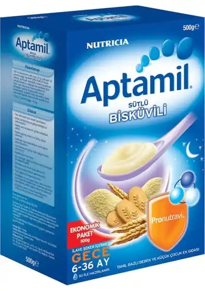 Aptamil Kaşık Sütlü Bisküvili Tahıl Bazlı Ek Gıda Bebekler İçin Güvenilir ve Besleyici Alternatif