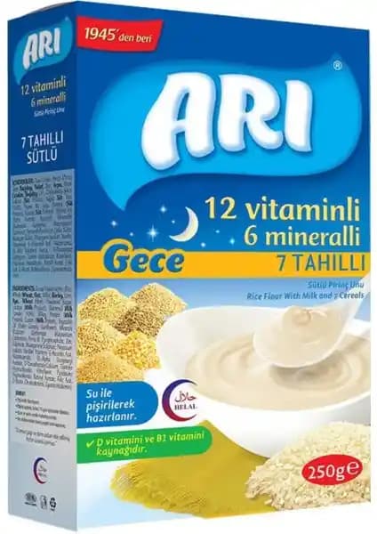 Arı Mama Gece 7 Tahıllı Bebek Maması 6-9 Ay İçin Sağlıklı Uyku Desteği