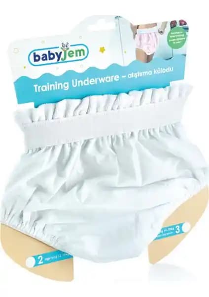 Baby Jem Bebekler İçin Güvenli ve Konforlu Tuvalet Alıştırma Külodu 2 Yaş Beyaz