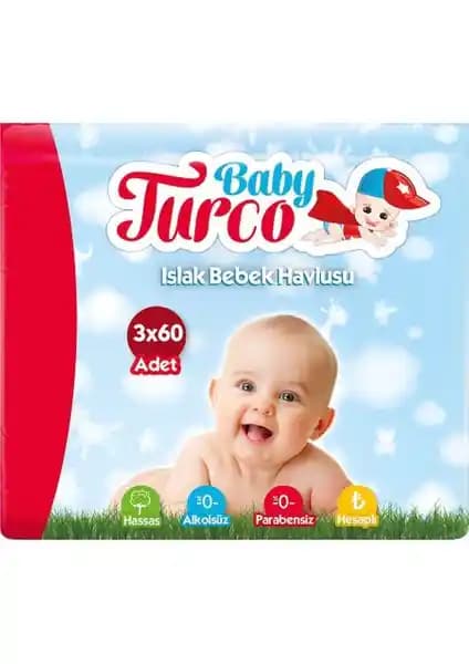 Baby Turco Islak Havlu 3 Paketle Güvenilir Bebek Bakımı ve Temizlik Çözümü