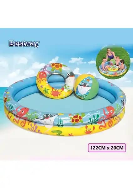 Bestway Desenli 2 Halkalı Çocuk Havuzu: Güvenli ve Eğlenceli Yaz Aktiviteleri İçin Idealdir