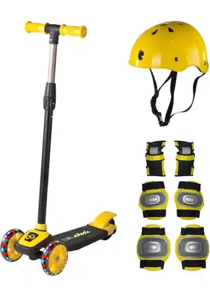 Cool Wheels Sarı Twist Işıklı Scooter ve Güvenlik Seti 3 Yaş Üstü Çocuklar İçin