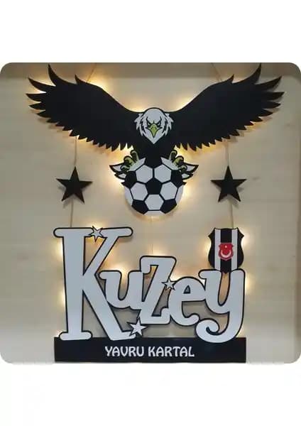 Deniz Tasarım Yavru Kartal Işıklı Kapı ve Duvar Süsü Dekoratif Aksesuar