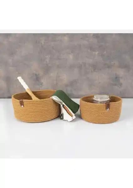 Doğal ve Şık Tasarıma Sahip 2'li Hasır Sepet Seti Ev Düzeni İçin Uygun