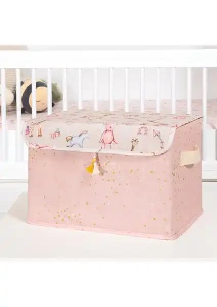 Faiend Baby Çok Amaçlı Püsküllü Kapaklı Kutu Bebek Odası Düzeni ve Dekorasyonu İçin