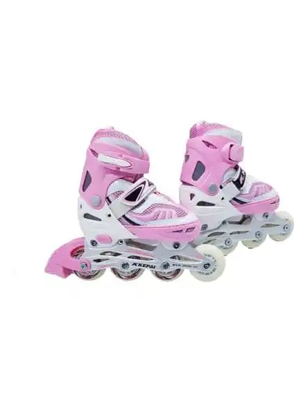 Furkan F-Sports Ayarlanabilir Silikon Teker Paten Pembe 34-37 Numara - Güvenli ve Eğlenceli Kayma Deneyimi