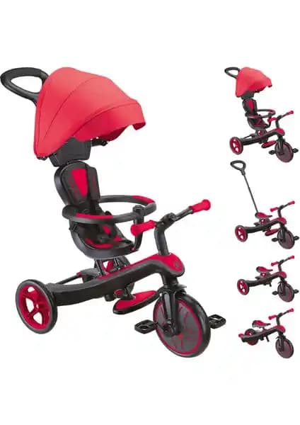 Globber Explorer 4in1 Trike Bisiklet Kırmızı: Çok Yönlü ve Güvenilir Çocuk Bisikleti