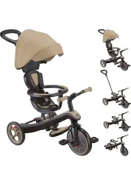 Globber Explorer 4in1 Trike Bisiklet Kum Beji Renk Seçeneğiyle Çok Fonksiyonlu Çocuk Bisikleti