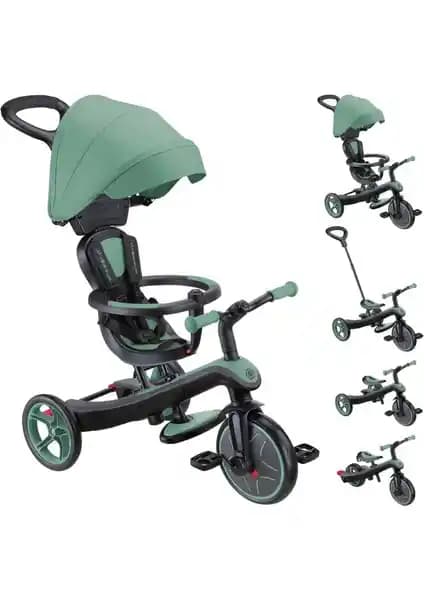 Globber Explorer 4in1 Trike Bisiklet Zeytin Yeşili: Çok Yönlü, Güvenli ve Dayanıklı Çocuk Bisikleti