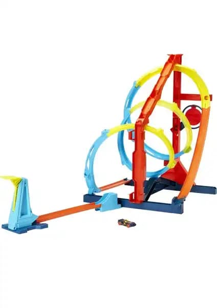 Hot Wheels Spiral Dönüşlü Pist Oyuncak Seti Çocuklar İçin Yaratıcı Yarış Heyecanı