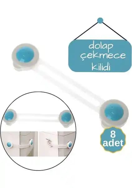 KaktüsKedi 8'li Çocuk Dolap ve Çekmece Kilidi Güvenlik ve Kullanım Kolaylığı Sağlar