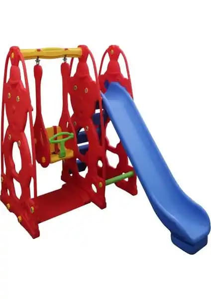 King Kids Sevimli Teddy Kaydıraklı Salıncak Set A: Güvenli ve Çok Yönlü Çocuk Oyun Seti