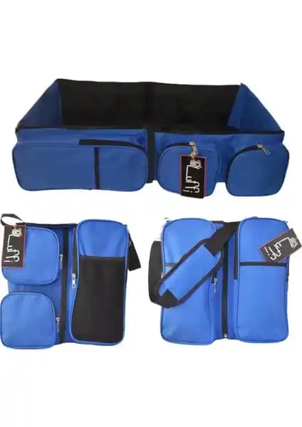 Luffi 3'ü Birlikte Taşınabilir ve Katlanabilir Bebek Çantası Mavi Renkli Konfor ve Fonksiyonellik