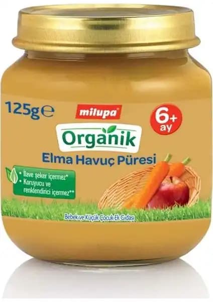 Milupa Organik Elma Havuç Püresi 6 Aydan Büyük Bebekler İçin Doğal ve Güvenilir Beslenme Seçeneği