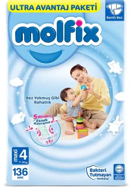 Molfix Bebek Bezi 4 Beden Maxi ve Pure Soft 5 Beden Junior Karşılaştırması 1