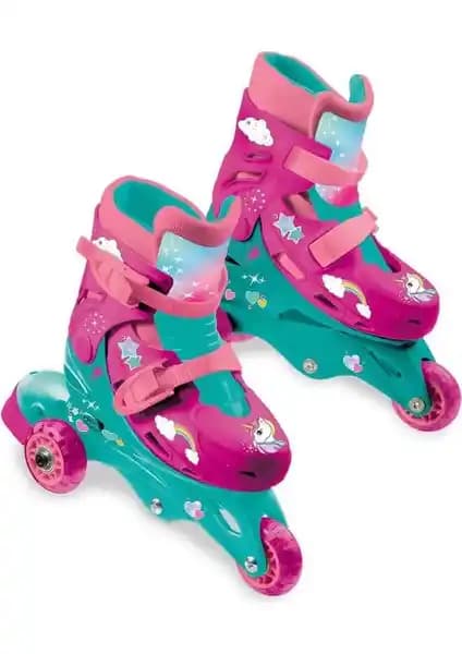 Mondo Sports Unicorn Desenli Inline 3 Tekerlekli Paten Çocuklar İçin Güvenli ve Eğlenceli Tasarım