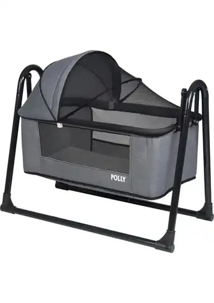 Polly Baby Keten Fileli Silinebilir Portatif Sallanır Bebek Beşiği Güvenli ve Konforlu Uyku Sağlar