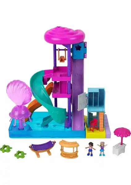 Polly Pocket Pollyville Kaydıraklı Su Parkı GNG65 ile Çocuklar İçin Eğlenceli Yaz Oyunları