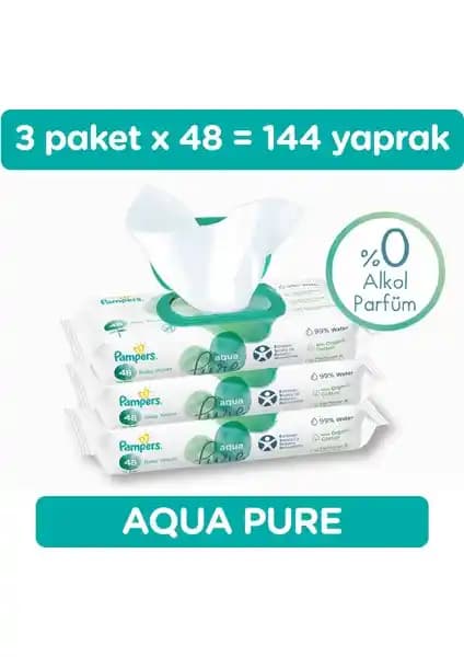 Prima Aqua Pure ıslak havlu doğal içeriklerle hassas bebek cildi için güvenli temizlik seçeneği