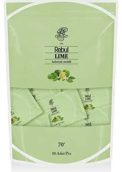 Rebul Lime 50'li Kolonyalı Mendil ile Günlük Temizlik ve Ferahlık Sağlayın