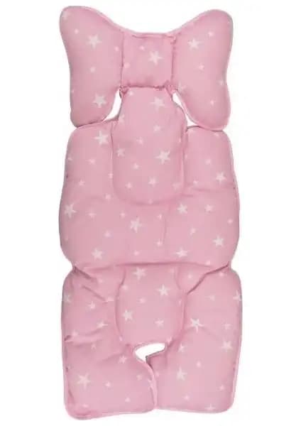 Sevi Bebek Puset ve Oto Koltuğu Minderi Pembe Yıldız Desenli Konfor ve Hijyen Sunar