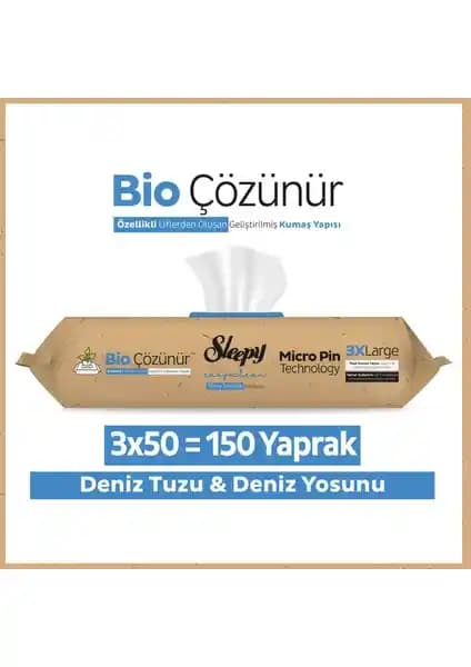 Sleepy Bio Çözünür Yüzey Temizlik Havlusu ve Mendili Doğal İçeriklerle Güçlü Temizlik Sağlar
