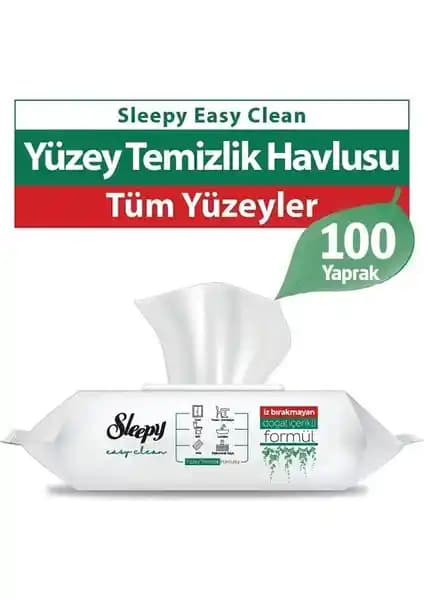 Sleepy Yüzey Temizlik Havlusu 100'lü: Günlük Hijyen ve Pratik Temizlik Çözümü