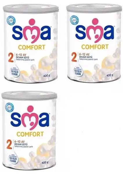 SMA Comfort 2 Devam Sütü 400 gr 3'lü Avantaj Paketi Bebek Sağlığı ve Gelişimi İçin Güvenilir Seçenek