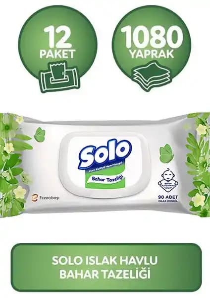 Solo Islak Mendil Bahar Tazeliği 90 Yaprak Kapaklı Pratik Hijyen Çözümü