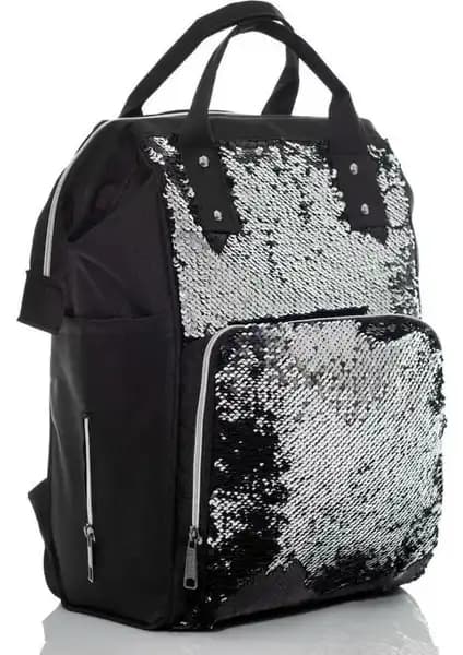 U.S.F Anne Bebek Bakım Çantası Pullu Siyah Gümsu: Şıklık ve Fonksiyonellik Bir Arada