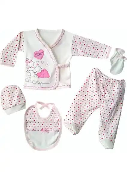 Webombinoo 5 Parça Bebek Hastane Çıkışı Seti Organik Pamuklu Güvenli ve Şık Tasarım