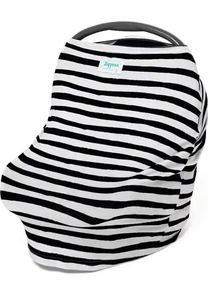 Zuppers Fonksiyonel Puset ve Emzirme Örtüsü Siyah Beyaz Çok Yönlü Kullanım Özellikleri